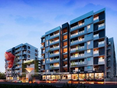 3d-Architectural-services-3d-real-estate-walkthrough-apartment-buildings-evening-view-amravati
